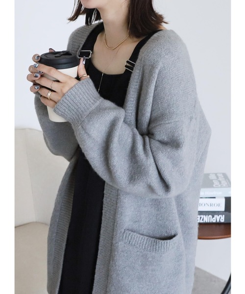 reca（レカ）の「ビッグシルエットニットカーディガン（カーディガン/ボレロ・レディース・ベージュ/ブルーグレー/オートミール/チャコール・M）」の9枚目の写真