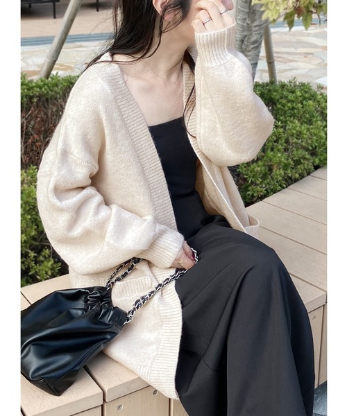 reca（レカ）の「ビッグシルエットニットカーディガン（カーディガン/ボレロ・レディース・ベージュ/ブルーグレー/オートミール/チャコール・M）」の22枚目の写真