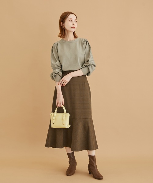 ROPE' PICNIC(ロペピクニック)の「2WAY/ボリューム袖ニットカーディガン(カーディガン/ボレロ・レディース・サックスブルー/グレー系その他/ライトグレー/ブラック/ダークブラウン・38)」の17枚目の写真