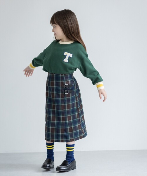 THE SHOP TK （ザ ショップ ティーケー ）の「【110-150/ミディ丈】チェックベルトスカート（スカート・キッズ・ブラウン系2/イエロー系1・14/12/15 /13/11）」の10枚目の写真