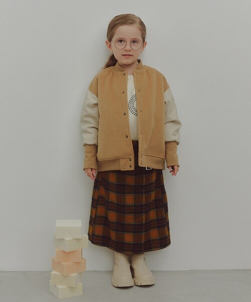 THE SHOP TK （ザ ショップ ティーケー ）の「【110-150/ミディ丈】チェックベルトスカート（スカート・キッズ・ブラウン系2/イエロー系1・14/12/15 /13/11）」の9枚目の写真