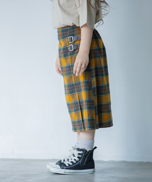 THE SHOP TK （ザ ショップ ティーケー ）の「【110-150/ミディ丈】チェックベルトスカート（スカート・キッズ・ブラウン系2/イエロー系1・14/12/15 /13/11）」の8枚目の写真
