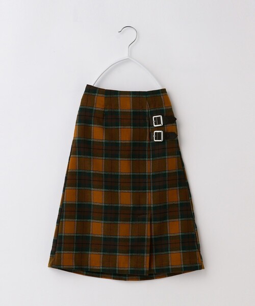 THE SHOP TK （ザ ショップ ティーケー ）の「【110-150/ミディ丈】チェックベルトスカート（スカート・キッズ・ブラウン系2/イエロー系1・14/12/15 /13/11）」の6枚目の写真