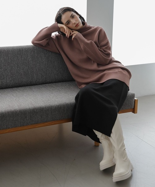 LAKOLE（ラコレ）の「タンクソールロングブーツ / 162571（ブーツ・レディース・アイボリー/ブラック・MEDIUM/LARGE）」の13枚目の写真