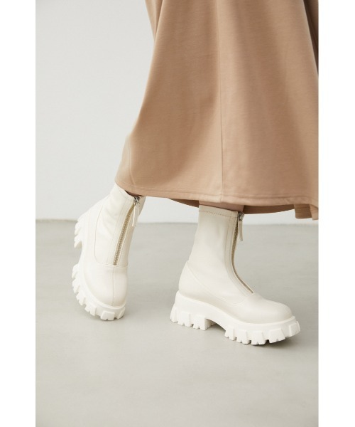 FRONT ZIP SHORT BOOTS/フロントジップショートブーツ（ブーツ）｜AZUL