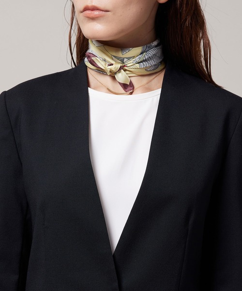 ROPE'(ロペ)の「【手洗い可能】ストレッチウールノーカラージャケット/セットアップ対応(ノーカラージャケット・レディース・ブラック/ベージュ・40/38/36)」の11枚目の写真