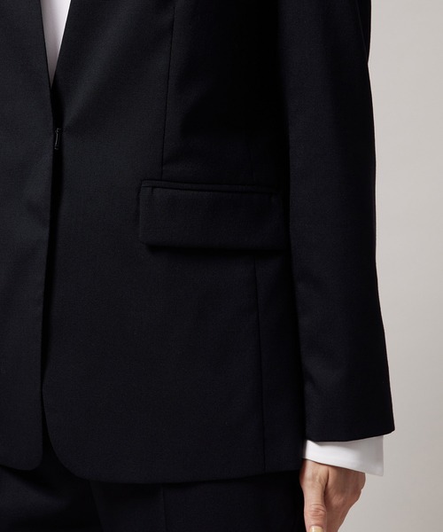 ROPE'(ロペ)の「【手洗い可能】ストレッチウールノーカラージャケット/セットアップ対応(ノーカラージャケット・レディース・ブラック/ベージュ・40/38/36)」の14枚目の写真