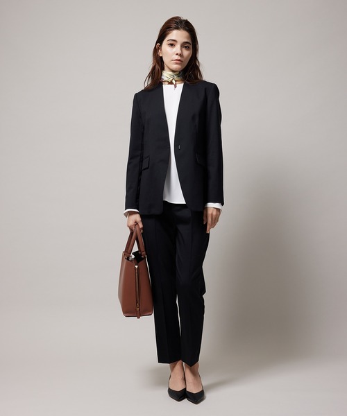 ROPE'(ロペ)の「【手洗い可能】ストレッチウールノーカラージャケット/セットアップ対応(ノーカラージャケット・レディース・ブラック/ベージュ・40/38/36)」の18枚目の写真