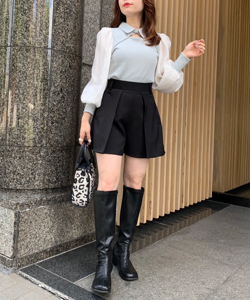 OLIVE des OLIVE（オリーブデオリーブ）の「プリーツショートパンツ