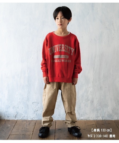 RUGGEDWORKS（ラゲッドワークス）の「《made in Japan》COLLEGE PT SWEAT（スウェット・キッズ・グレー/レッド・01/02/03/04）」の3枚目の写真