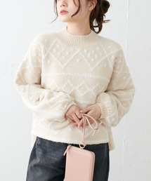 PUAL CE CIN | ループヤーン3Dジャガードニットプルオーバー(ニット/セーター)