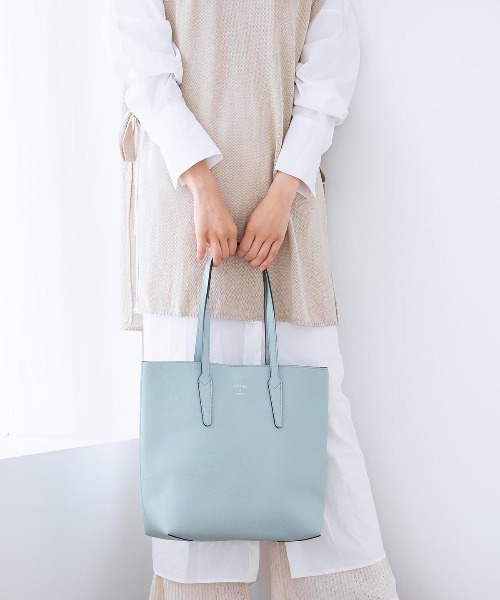 & chouette(アンドシュエット)の「縦型シンプルトート(トートバッグ・レディース・ブラック/グレイッシュベージュ/オフホワイト/ピンク/キャメル/ミント/ラベンダー/ダークブルー・FREE)」の18枚目の写真