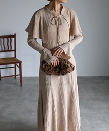 UNFIELD | 【UNFIELD】ケープ付カットジャガードワンピース(ワンピース)