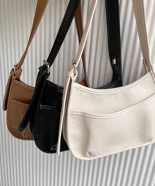 aimoha（アイモハ）の「シンプルショルダーバッグ（ショルダーバッグ・レディース・ブラック/オフホワイト/ブラウン・FREE）」の13枚目の写真