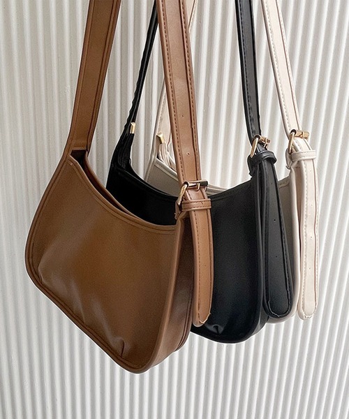 aimoha（アイモハ）の「シンプルショルダーバッグ（ショルダーバッグ・レディース・ブラック/オフホワイト/ブラウン・FREE）」の14枚目の写真