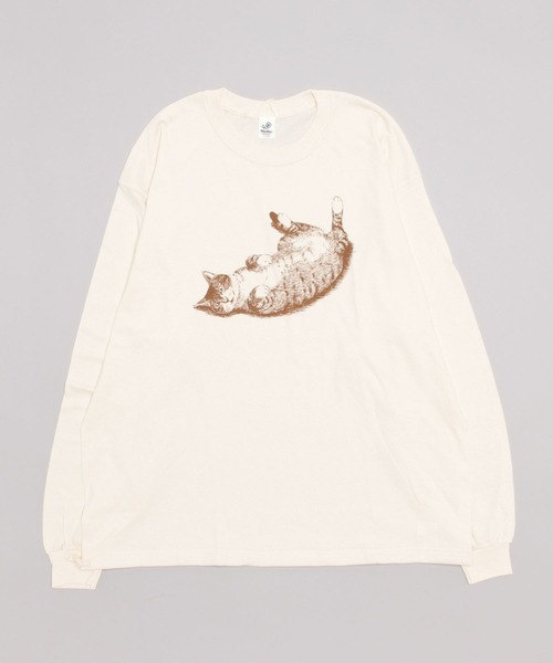 niche.(ニッチ)の「【niche】ニッチ sleeping cat L/S T-SHIRT(Tシャツ/カットソー・メンズ・ベージュ/グレー/ネイビー・X-LARGE/XX-LARGE/LARGE/MEDIUM)」の3枚目の写真