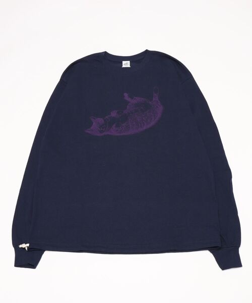 niche.(ニッチ)の「【niche】ニッチ sleeping cat L/S T-SHIRT(Tシャツ/カットソー・メンズ・ベージュ/グレー/ネイビー・X-LARGE/XX-LARGE/LARGE/MEDIUM)」の4枚目の写真