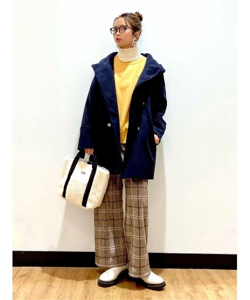 HONEYSUCKLE ROSE(ハニーサックルローズ)の「【HONEYSUCKLE ROSE】フードミドルコート(ダウンジャケット/コート・レディース・ネイビー/オフホワイト・M/L)」の10枚目の写真