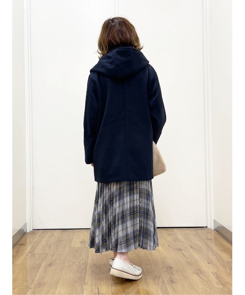 HONEYSUCKLE ROSE(ハニーサックルローズ)の「【HONEYSUCKLE ROSE】フードミドルコート(ダウンジャケット/コート・レディース・ネイビー/オフホワイト・M/L)」の17枚目の写真