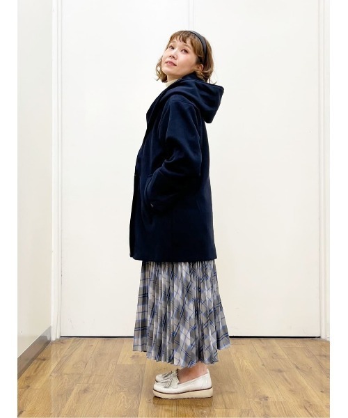 HONEYSUCKLE ROSE(ハニーサックルローズ)の「【HONEYSUCKLE ROSE】フードミドルコート(ダウンジャケット/コート・レディース・ネイビー/オフホワイト・M/L)」の16枚目の写真
