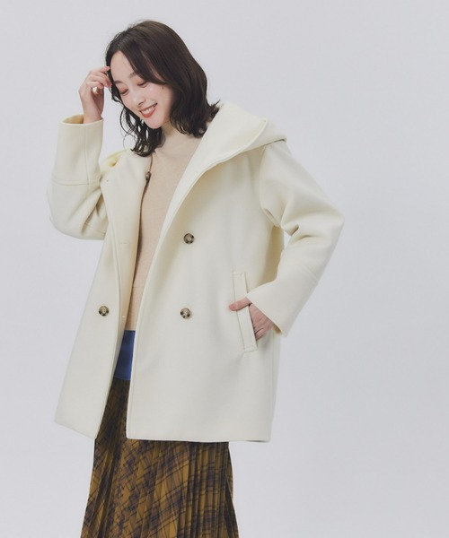 HONEYSUCKLE ROSE(ハニーサックルローズ)の「【HONEYSUCKLE ROSE】フードミドルコート(ダウンジャケット/コート・レディース・ネイビー/オフホワイト・M/L)」の19枚目の写真