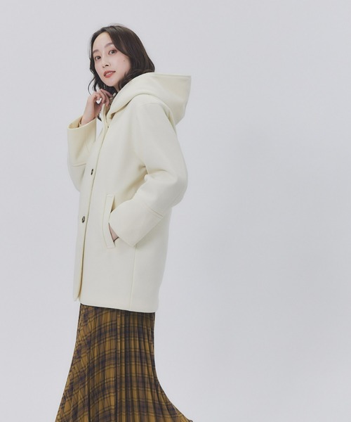 HONEYSUCKLE ROSE(ハニーサックルローズ)の「【HONEYSUCKLE ROSE】フードミドルコート(ダウンジャケット/コート・レディース・ネイビー/オフホワイト・M/L)」の21枚目の写真