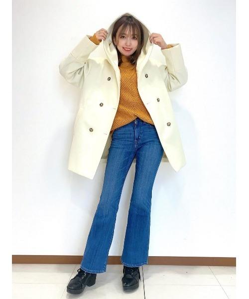 HONEYSUCKLE ROSE(ハニーサックルローズ)の「【HONEYSUCKLE ROSE】フードミドルコート(ダウンジャケット/コート・レディース・ネイビー/オフホワイト・M/L)」の22枚目の写真