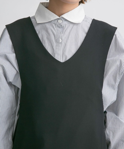 KBF（ケイビーエフ）の「サイドベルトVネックジャンパースカート（ワンピース・レディース・ブラック/アイボリー/モカ・ONE）」の20枚目の写真