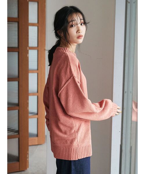 CRAFT STANDARD BOUTIQUE(クラフトスタンダードブティック)の「モールニットハイネックプルオーバー(ニット/セーター・レディース・オレンジ/マスタード/ブラウン/グリーン/ライトグリーン/ブラック/アイボリー/グレイッシュベージュ/チャコールグレー・FREE)」の10枚目の写真