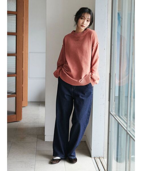 CRAFT STANDARD BOUTIQUE(クラフトスタンダードブティック)の「モールニットハイネックプルオーバー(ニット/セーター・レディース・オレンジ/マスタード/ブラウン/グリーン/ライトグリーン/ブラック/アイボリー/グレイッシュベージュ/チャコールグレー・FREE)」の11枚目の写真