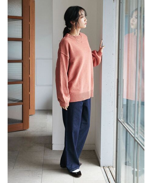 CRAFT STANDARD BOUTIQUE(クラフトスタンダードブティック)の「モールニットハイネックプルオーバー(ニット/セーター・レディース・オレンジ/マスタード/ブラウン/グリーン/ライトグリーン/ブラック/アイボリー/グレイッシュベージュ/チャコールグレー・FREE)」の12枚目の写真