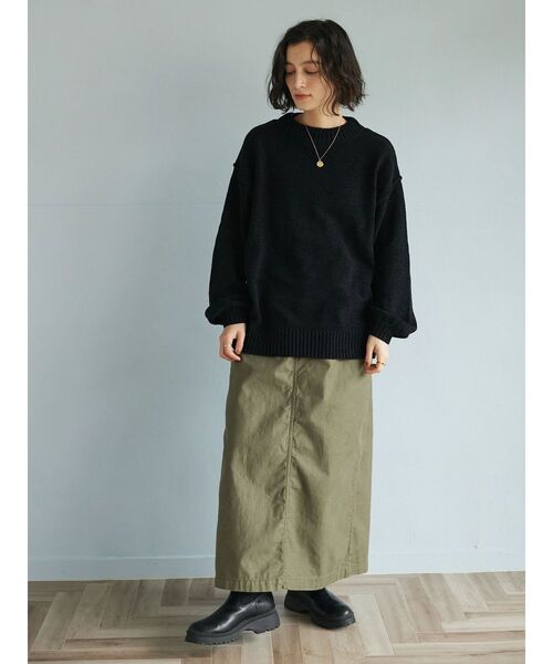 CRAFT STANDARD BOUTIQUE(クラフトスタンダードブティック)の「モールニットハイネックプルオーバー(ニット/セーター・レディース・オレンジ/マスタード/ブラウン/グリーン/ライトグリーン/ブラック/アイボリー/グレイッシュベージュ/チャコールグレー・FREE)」の15枚目の写真