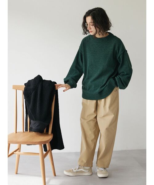 CRAFT STANDARD BOUTIQUE(クラフトスタンダードブティック)の「モールニットハイネックプルオーバー(ニット/セーター・レディース・オレンジ/マスタード/ブラウン/グリーン/ライトグリーン/ブラック/アイボリー/グレイッシュベージュ/チャコールグレー・FREE)」の17枚目の写真