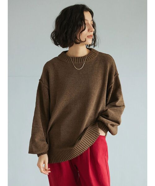 CRAFT STANDARD BOUTIQUE(クラフトスタンダードブティック)の「モールニットハイネックプルオーバー(ニット/セーター・レディース・オレンジ/マスタード/ブラウン/グリーン/ライトグリーン/ブラック/アイボリー/グレイッシュベージュ/チャコールグレー・FREE)」の22枚目の写真