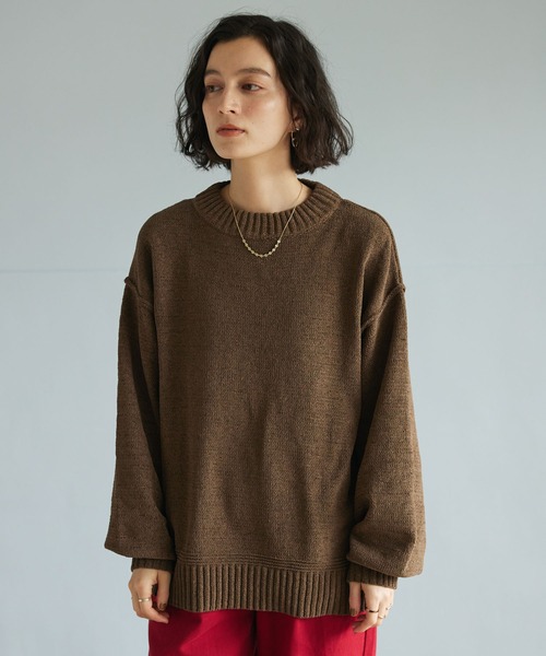 CRAFT STANDARD BOUTIQUE(クラフトスタンダードブティック)の「モールニットハイネックプルオーバー(ニット/セーター・レディース・オレンジ/マスタード/ブラウン/グリーン/ライトグリーン/ブラック/アイボリー/グレイッシュベージュ/チャコールグレー・FREE)」の4枚目の写真