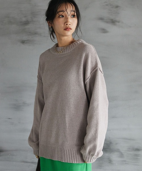 CRAFT STANDARD BOUTIQUE(クラフトスタンダードブティック)の「モールニットハイネックプルオーバー(ニット/セーター・レディース・オレンジ/マスタード/ブラウン/グリーン/ライトグリーン/ブラック/アイボリー/グレイッシュベージュ/チャコールグレー・FREE)」の5枚目の写真