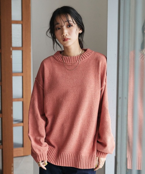 CRAFT STANDARD BOUTIQUE(クラフトスタンダードブティック)の「モールニットハイネックプルオーバー(ニット/セーター・レディース・オレンジ/マスタード/ブラウン/グリーン/ライトグリーン/ブラック/アイボリー/グレイッシュベージュ/チャコールグレー・FREE)」の9枚目の写真