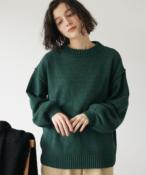 CRAFT STANDARD BOUTIQUE(クラフトスタンダードブティック)の「モールニットハイネックプルオーバー(ニット/セーター・レディース・オレンジ/マスタード/ブラウン/グリーン/ライトグリーン/ブラック/アイボリー/グレイッシュベージュ/チャコールグレー・FREE)」の6枚目の写真