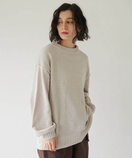 CRAFT STANDARD BOUTIQUE(クラフトスタンダードブティック)の「モールニットハイネックプルオーバー(ニット/セーター・レディース・オレンジ/マスタード/ブラウン/グリーン/ライトグリーン/ブラック/アイボリー/グレイッシュベージュ/チャコールグレー・FREE)」の2枚目の写真