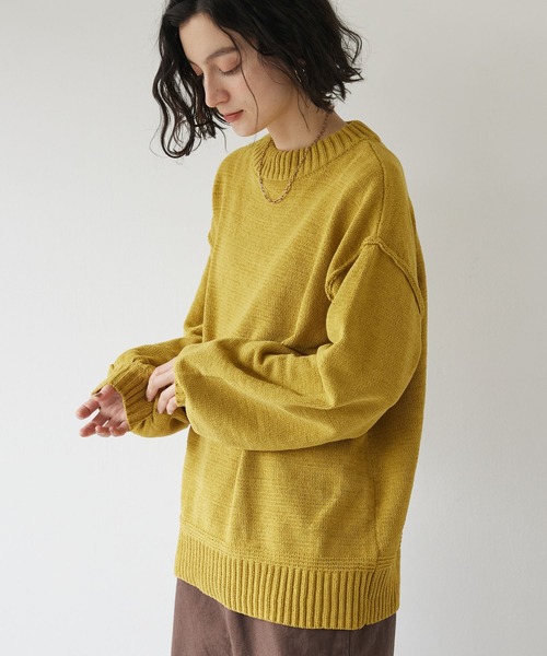 CRAFT STANDARD BOUTIQUE(クラフトスタンダードブティック)の「モールニットハイネックプルオーバー(ニット/セーター・レディース・オレンジ/マスタード/ブラウン/グリーン/ライトグリーン/ブラック/アイボリー/グレイッシュベージュ/チャコールグレー・FREE)」の8枚目の写真