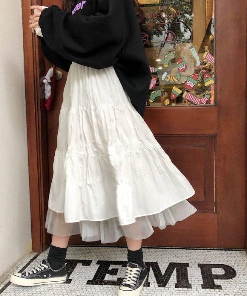 gossip！ロサンゼルス（ゴシップロサンゼルス）の「チュールティアードスカート（スカート・レディース・ホワイト/ブラック・FREE）」の14枚目の写真