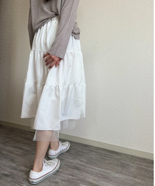 gossip！ロサンゼルス（ゴシップロサンゼルス）の「チュールティアードスカート（スカート・レディース・ホワイト/ブラック・FREE）」の19枚目の写真