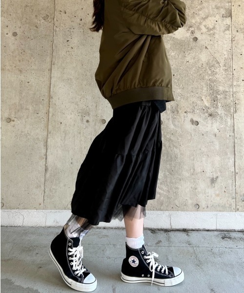 gossip！ロサンゼルス（ゴシップロサンゼルス）の「チュールティアードスカート（スカート・レディース・ホワイト/ブラック・FREE）」の8枚目の写真