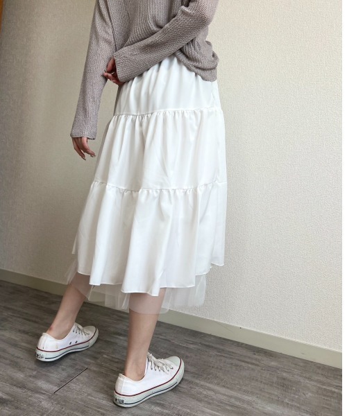 gossip！ロサンゼルス（ゴシップロサンゼルス）の「チュールティアードスカート（スカート・レディース・ホワイト/ブラック・FREE）」の17枚目の写真