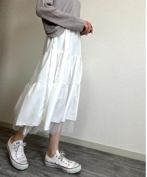 gossip！ロサンゼルス（ゴシップロサンゼルス）の「チュールティアードスカート（スカート・レディース・ホワイト/ブラック・FREE）」の18枚目の写真