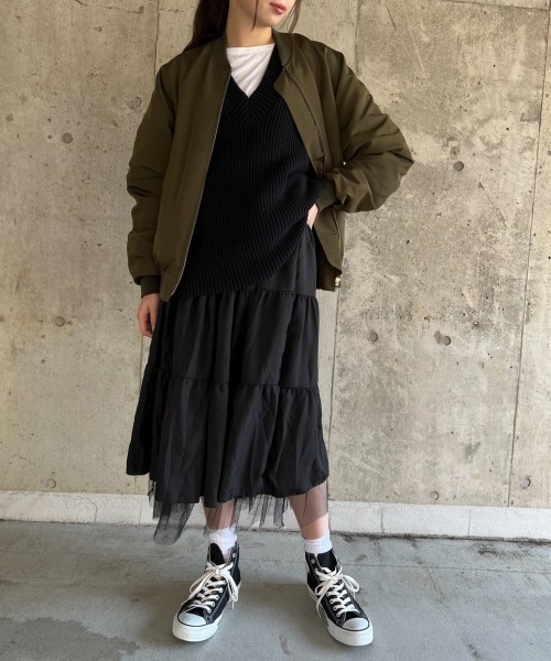 gossip！ロサンゼルス（ゴシップロサンゼルス）の「チュールティアードスカート（スカート・レディース・ホワイト/ブラック・FREE）」の9枚目の写真