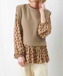 LUCA/LADY LUCK LUCA（ルカ/レディラックルカ）の「LC/LLL ベスト風花柄プリント切替トップス（その他トップス）」