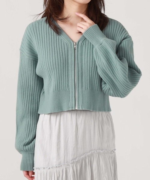 archives（アルシーヴ）の「フロントｚｉｐニットカーディガン（カーディガン/ボレロ・レディース・ブラック/オフホワイト/ブルー/パープル・MEDIUM）」の20枚目の写真