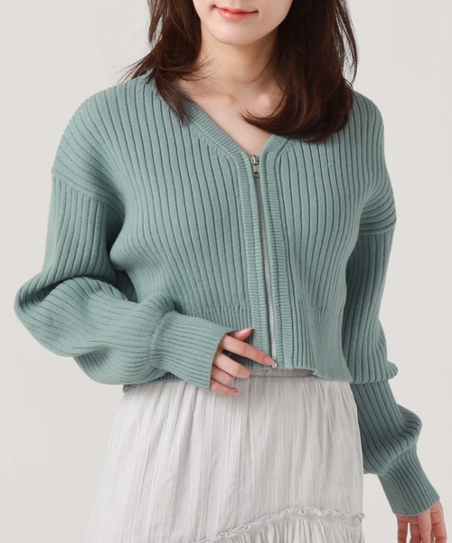 archives（アルシーヴ）の「フロントｚｉｐニットカーディガン（カーディガン/ボレロ・レディース・ブラック/オフホワイト/ブルー/パープル・MEDIUM）」の19枚目の写真