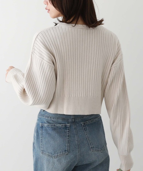 archives（アルシーヴ）の「フロントｚｉｐニットカーディガン（カーディガン/ボレロ・レディース・ブラック/オフホワイト/ブルー/パープル・MEDIUM）」の5枚目の写真